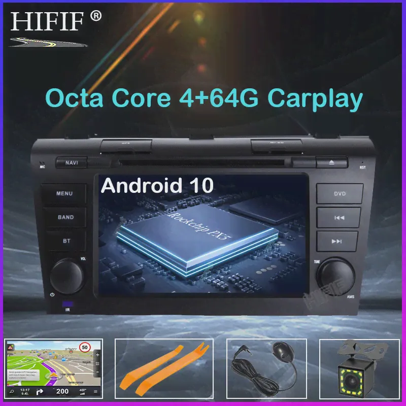 PX5 DSP 1024*600 8 Core 64G ROM 7 "Android 10 Автомобильный DVD-плеер для MAZDA 3 2004-2009 GPS-Навигация Новейшее Радио + Бесплатные карты 8g-0